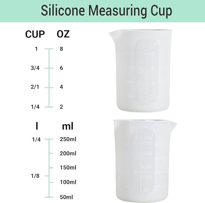 Gartful 250ml Silicone Measuring Cups, Casting Molds, Stain Jewelry Making - Image 2