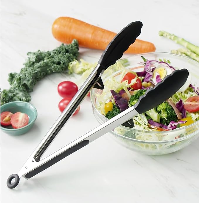 Tongs for Cooking, Food Grade Serving Tongs Set of 3 - Image 7