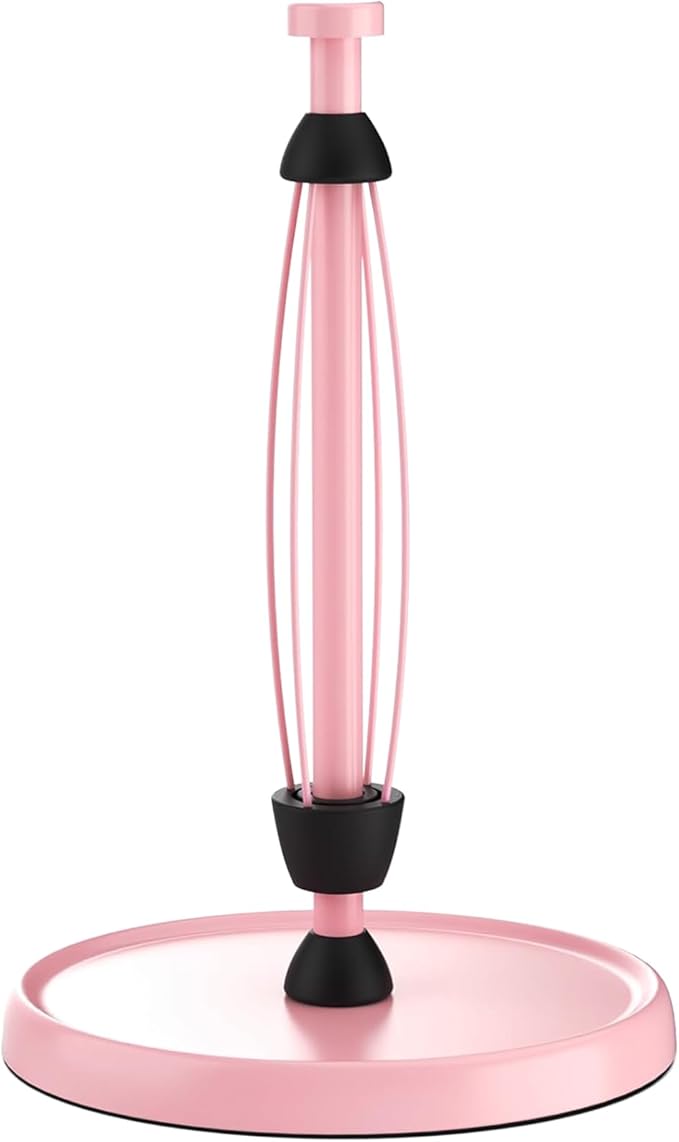 Pink Paper Towel Holder Countertop, Stainless Steel, Weighted Base, Paper Towel by SWAITEE