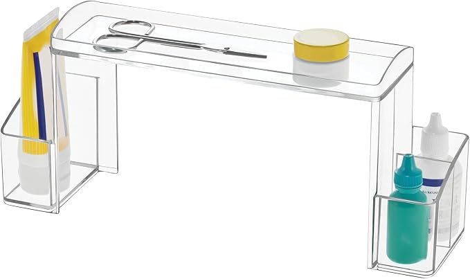 mDesign Small 2-Tier Plastic High-Rise Bathroom Cabinet Organizer - Image 4