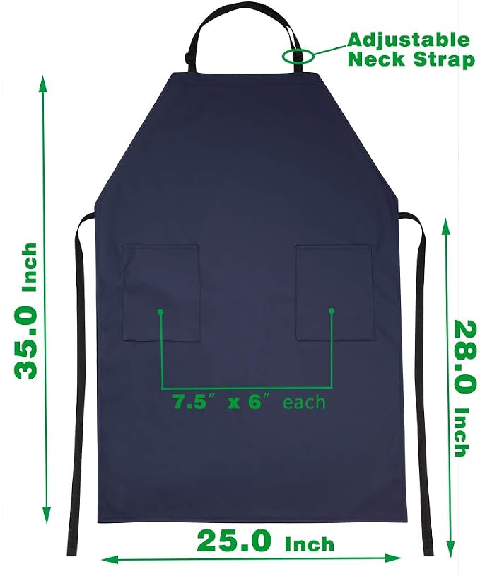 VWELL Waterproof Rubber Vinyl Apron W/ 2 Pockets - Image 6
