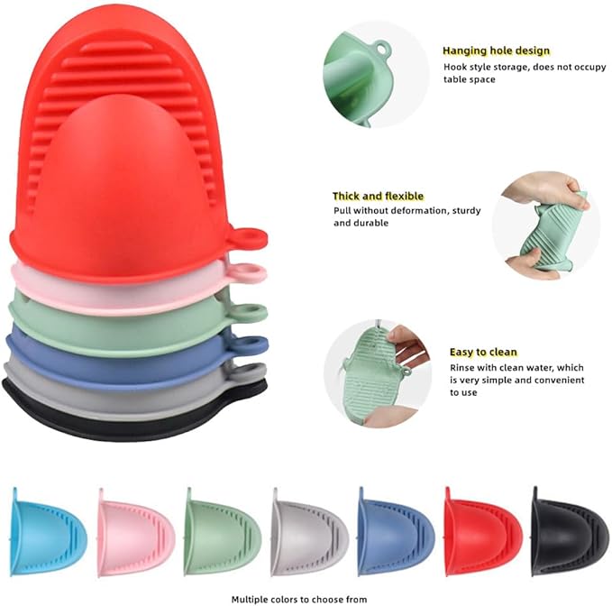 Silicone Oven Mitts Heat Resistant, Silicone Potholders - Image 6