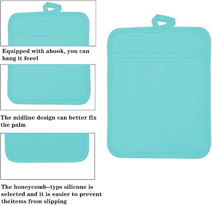 Oven Pot Holder with Pocket Cotton Heat Resistant Coaster Potholder Kitchen Hot - Image 3