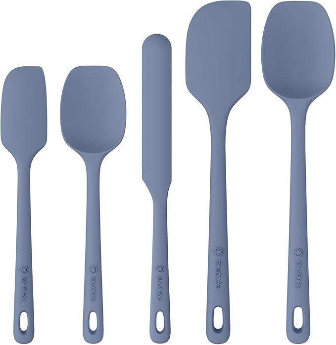 ChefAide 5 Pieces Silicone Spatula Set, Food Grade Rubber Spatula, Upgrade by ChefAide
