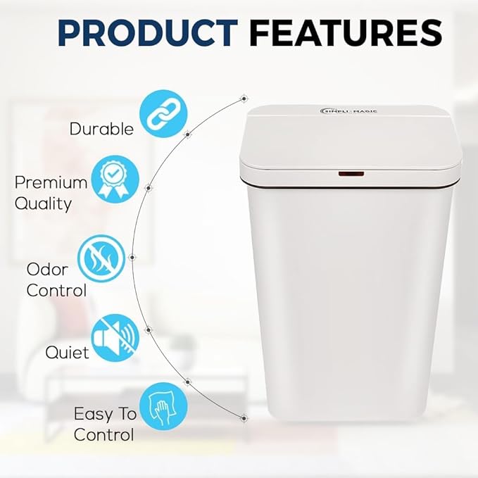 Simpli-Magic 13 Gallon Motion Sensor Touchless Trash Can – Automatic Hands-Free - Image 5
