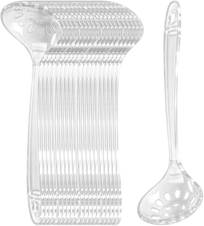 Large Plastic Serving Spoons, Disposable Heavy Duty Serving Spoons, Long Handle by OULIGET