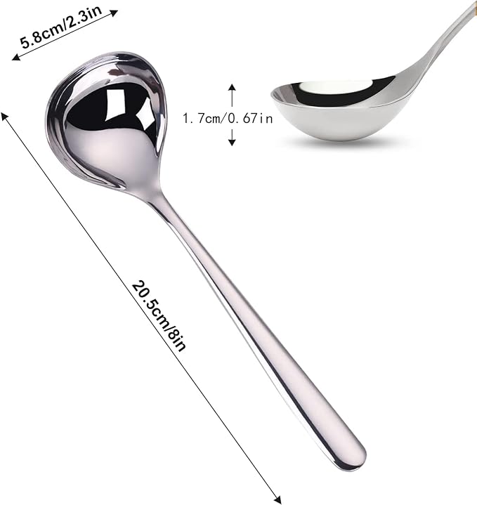 Comicfs 4 Pack Small Ladle Sauce Ladle SUS 304 Stainless Steel Small Serving - Image 2