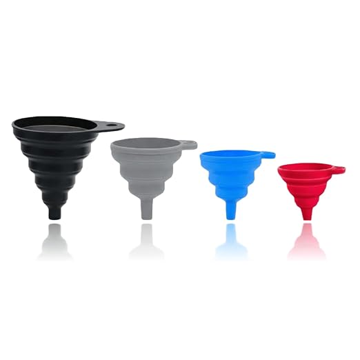 Kitchen Funnel Set of 4 – Collapsible Silicone Funnels by Livaedge