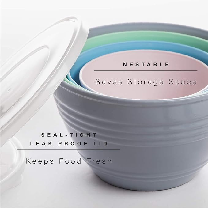 BINO | Mixing Bowl Set with Lids | Versatile Plastic Bowls - Image 3