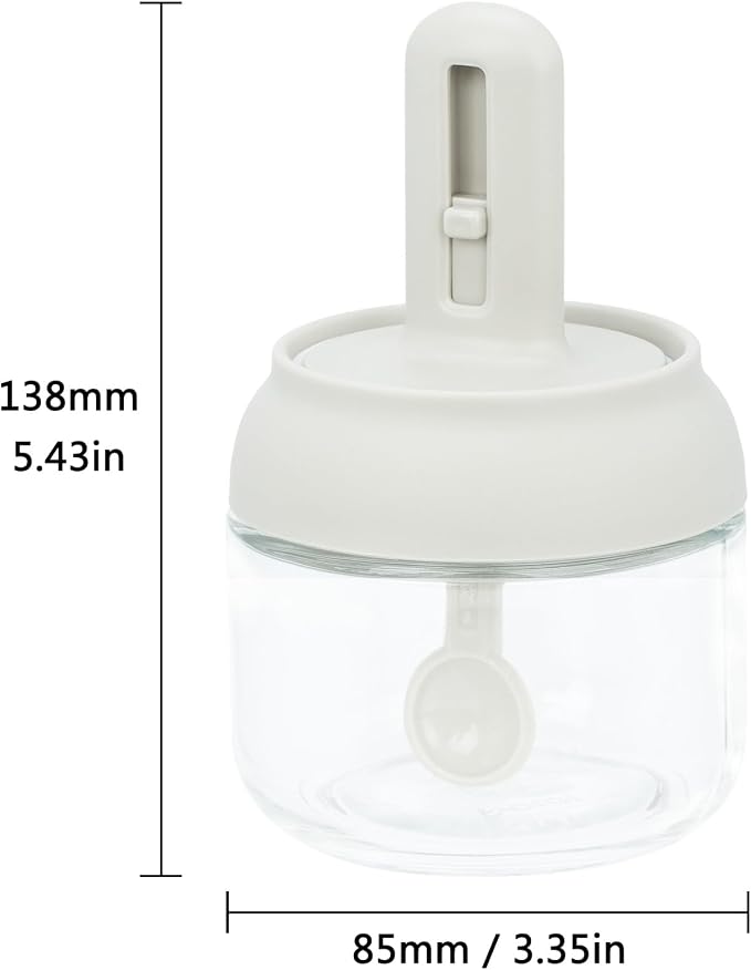 Povinmos® 3 Piece Glass Salt Container | Storage | Pepper, Table Salt, Gourmet - Image 7