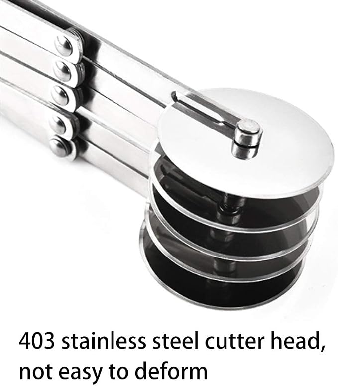 5 Wheel Pastry Cutter, Stainless Pizza Slicer, Expandable Pizza Slicer - Image 4