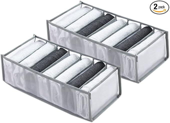 Wardrobe Clothes Organizer 7 Grids Portable Closet Organizer Mesh Separation by SANTUKEY