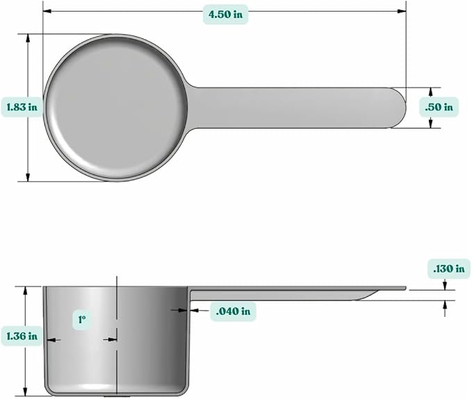 50 mL Long Handle Plastic Measuring Scoop - Image 2