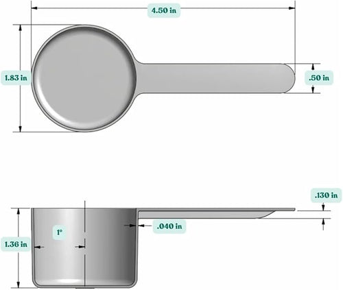 50 mL Long Handle Plastic Measuring Scoop - Image 2