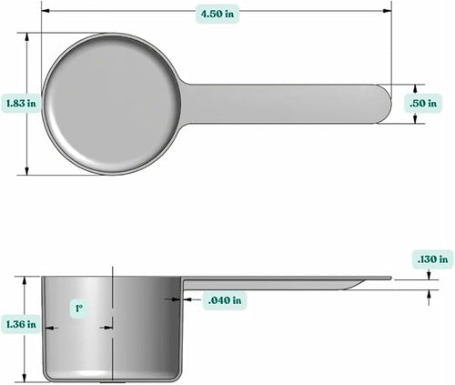 50 mL Long Handle Plastic Measuring Scoop - Image 2