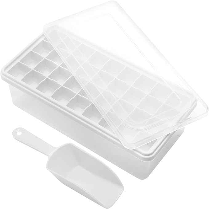 Silicone Ice Cube Tray with Leak-Proof Lid & Storage Bin by CZWLHG