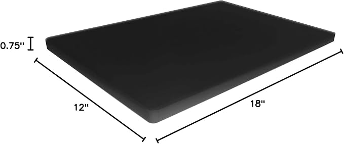 Large Poly Cutting Board, 18x12 Inch Black, 3/4" Thick, BPA Free and Dishwasher - Image 9