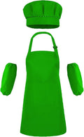 Kids Apron Set Chef Hat Sleeve Outfit Costume Toddler Girl Boy Aprons Cooking by AYANICA