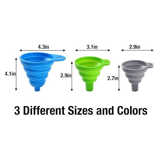 6 Pack Silicone Collapsible Funnels - Image 2
