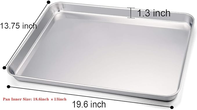 TeamFar Baking Sheet, 20’’×14’’×1’’, Cookie Sheet Half Sheet Baking Pans - Image 2
