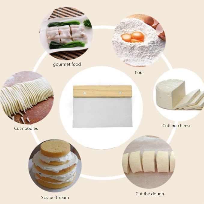 4 PCS Bench Scraper, Scraper Food Tool, Dough Scraper and Pastry Cutter - Image 4