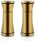 Kyraton Gold Salt and Pepper Shakers, Titanium Plating Stainless Steel Salt and by Kyraton