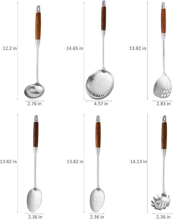 Izurok 18/10 Stainless Steel Kitchen Utensils Set, 6 Piece Cooking Utensils - Image 2