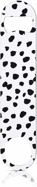 Small Dot Pattern Stainless Steel Bottle Opener Black Polka Circles by TASDANA