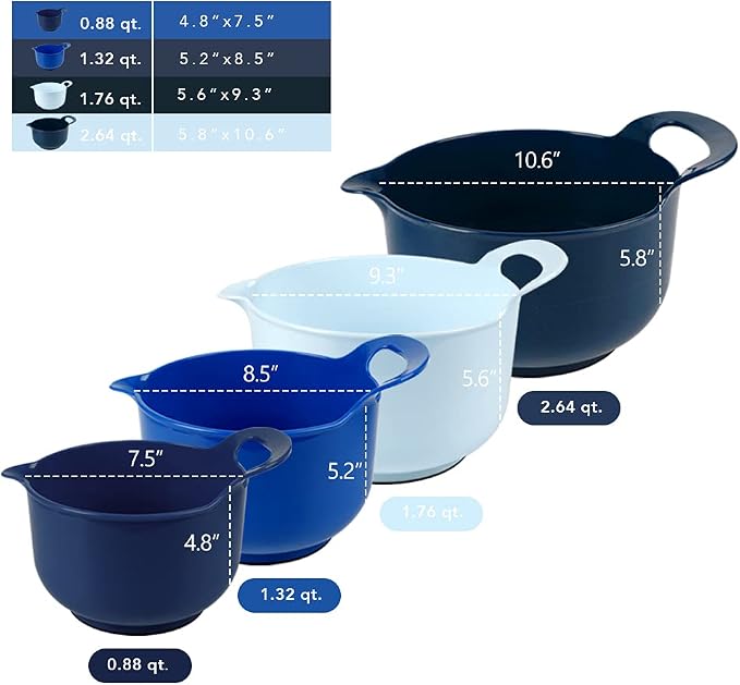 BoxedHome 4 Pack Nesting Mixing Bowls - Image 3