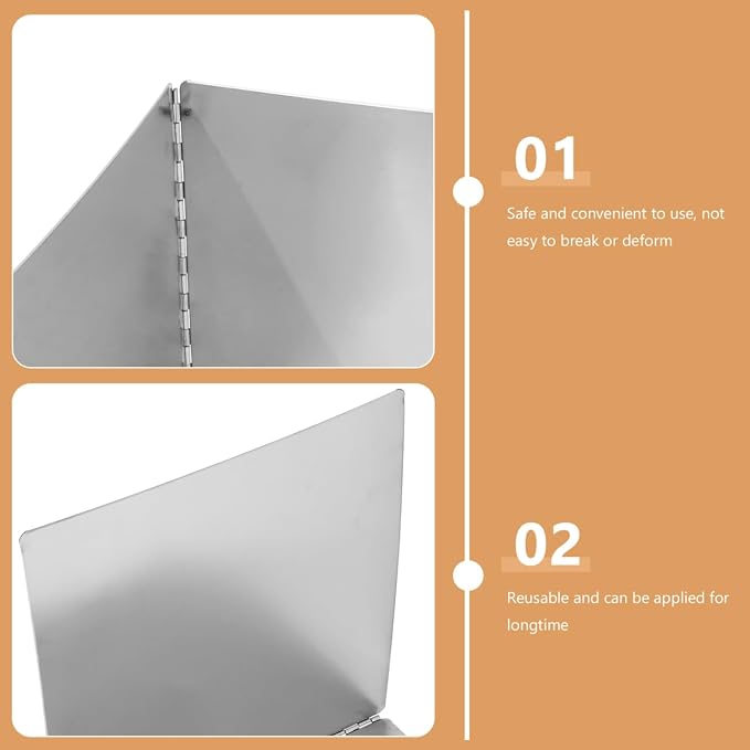 ABOOFAN Stainless Steel Oil-Proof Kitchen Shield 11.8 Inch Foldable Grease - Image 3