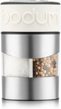 Bodum Twin Dual Salt and Pepper Grinder, Stainless Steel w/Silicone Sleeve by Bodum