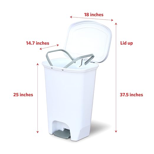 Glad 13 Gallon Trash Can 2 Pack | Plastic Kitchen Waste Bins - Image 3