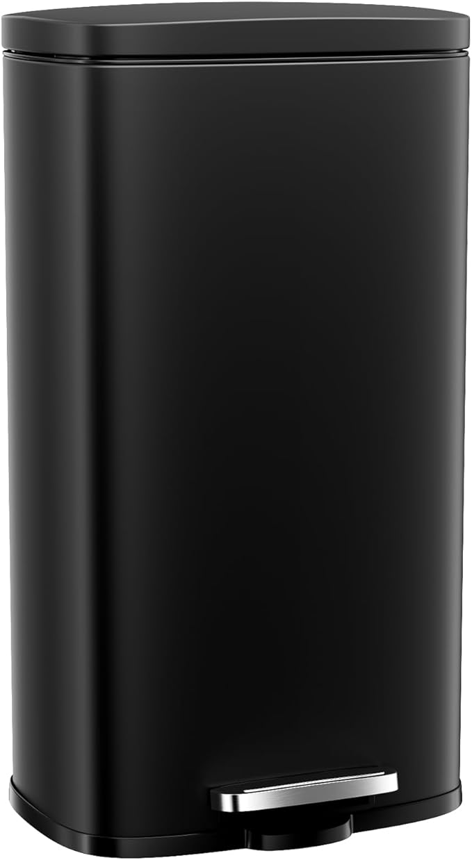 Arlopu 8 Gallon Step Trash Can, Stainless Steel Garbage Bin, Soft-Close Rubbish by Arlopu