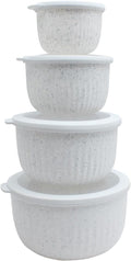 COOK WITH COLOR Prep Bowls with Lids- Wide and Deep Nesting Plastic Small by CookwithColor
