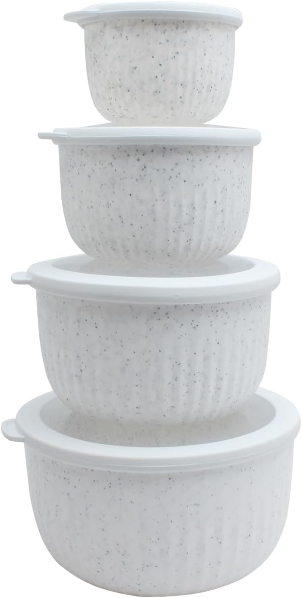 COOK WITH COLOR Prep Bowls with Lids- Wide and Deep Nesting Plastic Small by CookwithColor