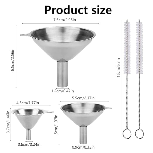 3-Piece Stainless Steel Kitchen Funnel Set - Image 7