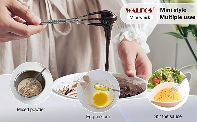 Walfos Mini Whisks Stainless Steel 6pcs; 7" - Image 4
