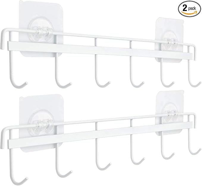 YiZhi Adhesive Wall Hooks Rack Kitchen Rail, Space Saving Utensil Holder No by Unknown
