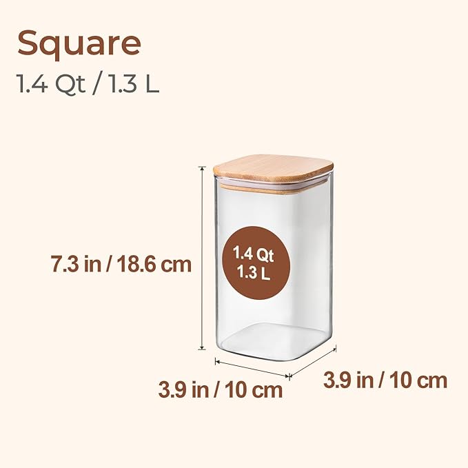 ComSaf 1.4 Qt Glass Storage Containers - Image 2