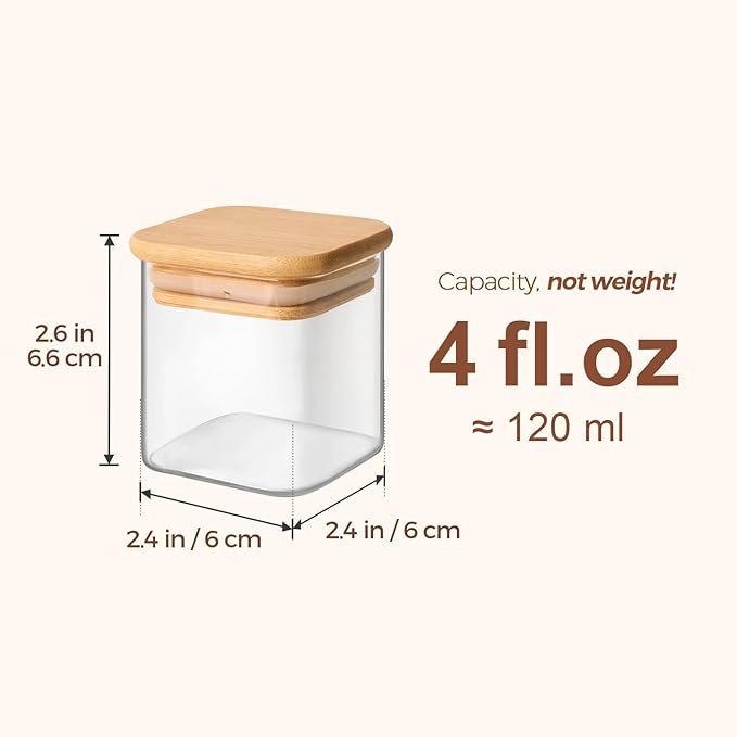 ComSaf 12Pcs Spice Jars with Labels, Glass Jar with Bamboo Lid, 4oz Airtight - Image 5