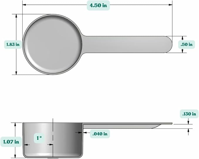 8 Teaspoon Long Handle Plastic Measuring Scoop - Image 2