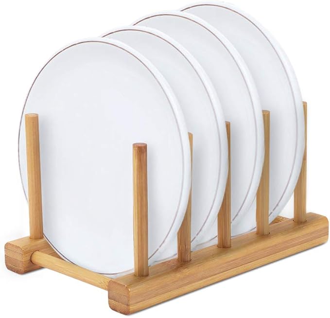YWSHF Bamboo Wooden Dish Rack Dishes Drainboard Drying Drainer Storage Holder - Image 2