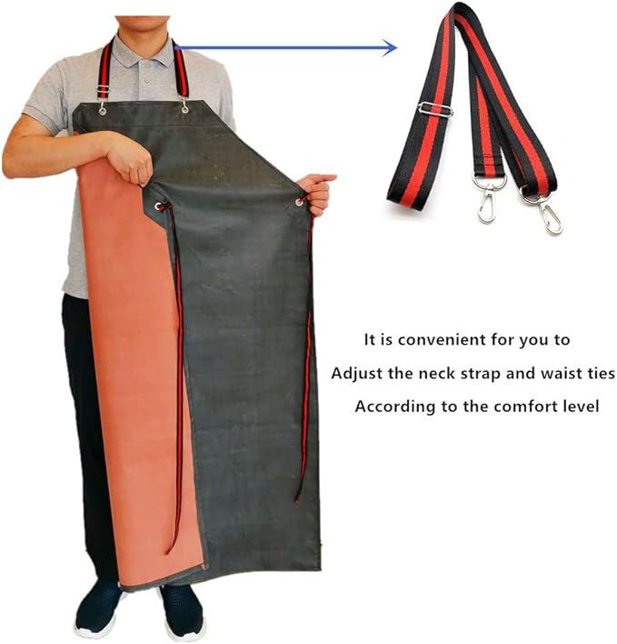 TonLing Thick Rubber Apron, 47.2 x 33.5 Inch Waterproof, Long Chemical Resistant - Image 3