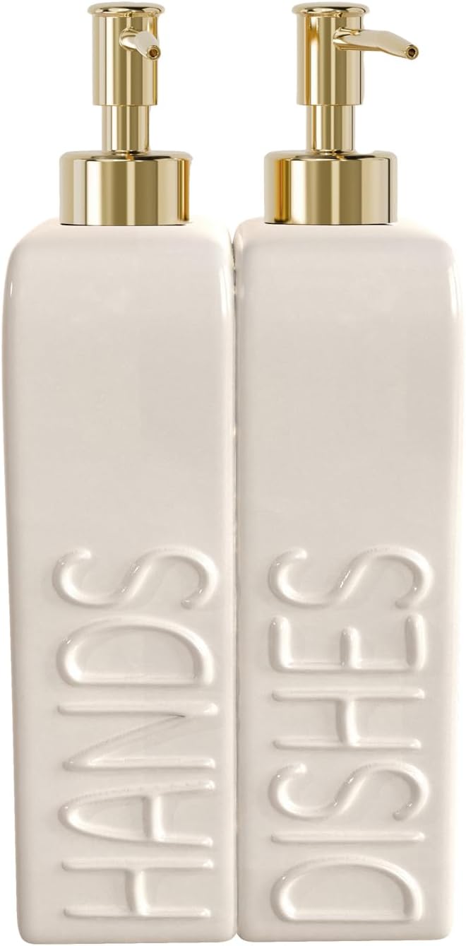 Soap Dispenser Set with Gold Stainless Steel Pump and a Funnel, 2 Pack Modern - Image 6