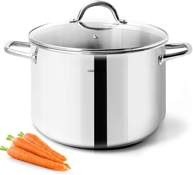HOMICHEF Stock Pot 6 Quart Nickel Free Stainless Steel - 6 Qt Soup Pot - Small by HOMICHEF
