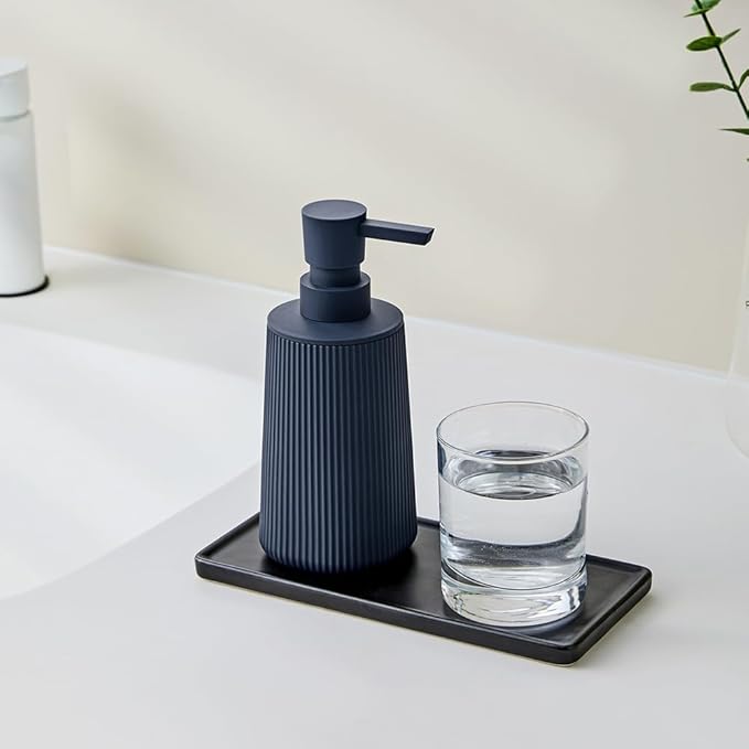 Small Soap Dispenser for Bathroom and Kitchen, Modern Farmhouse Striped Style - Image 2