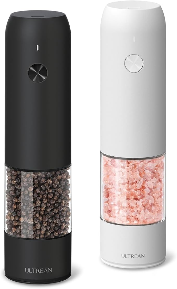 Ultrean Pepper Grinder, Rechargeable Salt and Pepper Grinder Set by Ultrean