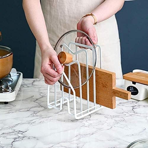 SUNFICON 2 Pack White Cutting Board Holder Rack Pot Pan Lids Holder Chopping - Image 5