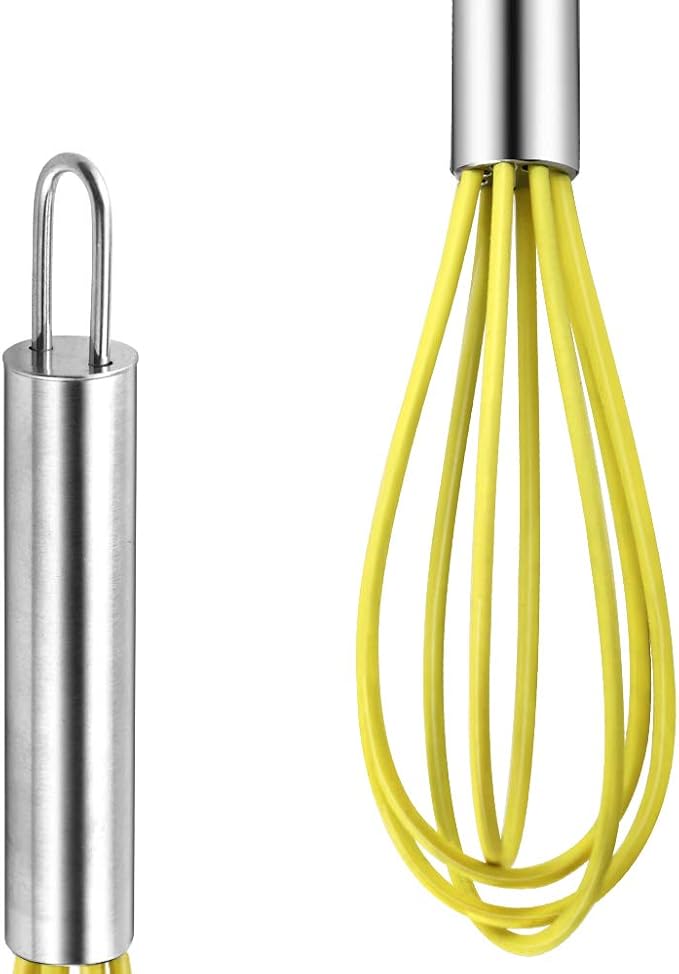4 Pack Colorful Mini Silicone Kitchen Whisks - Image 4