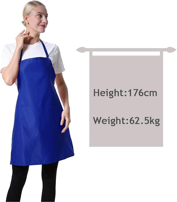 12 Pcs Bib Blue Aprons for Women Men Unisex Adult - Image 5